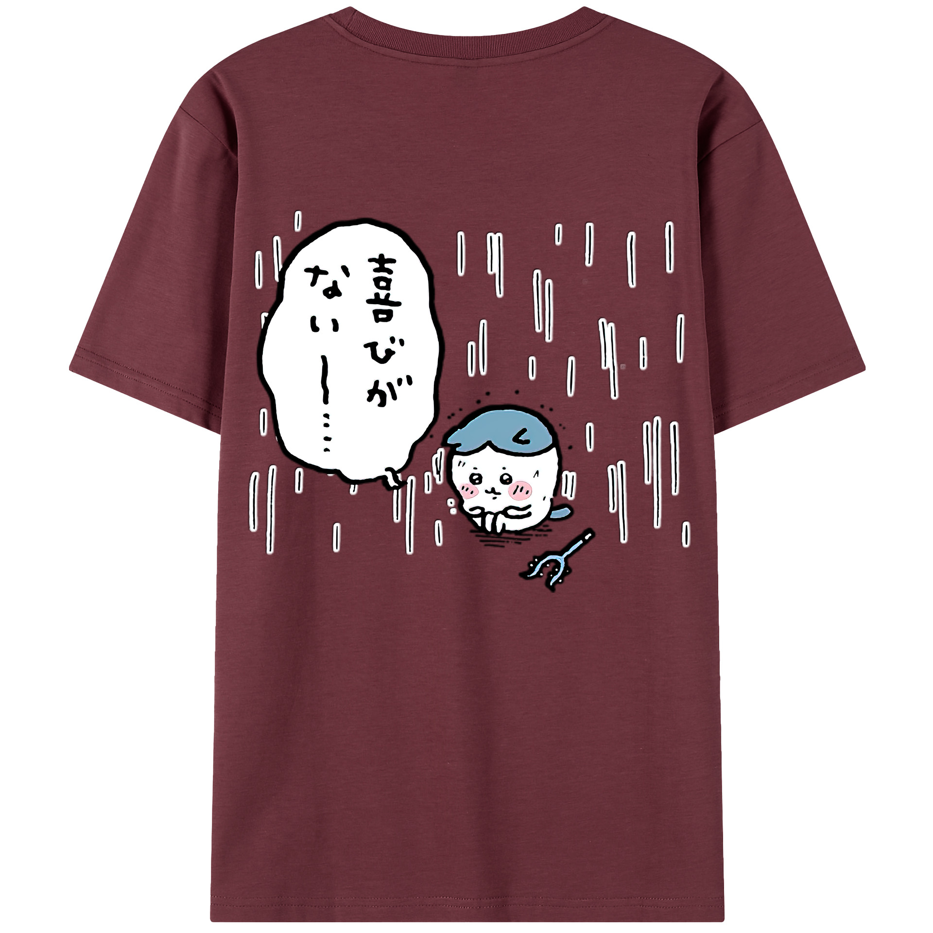 （画像用） ちいかわ ハチワレ Chii-kawa hachiware 綿100％半袖Tシャツ（背面プリント）